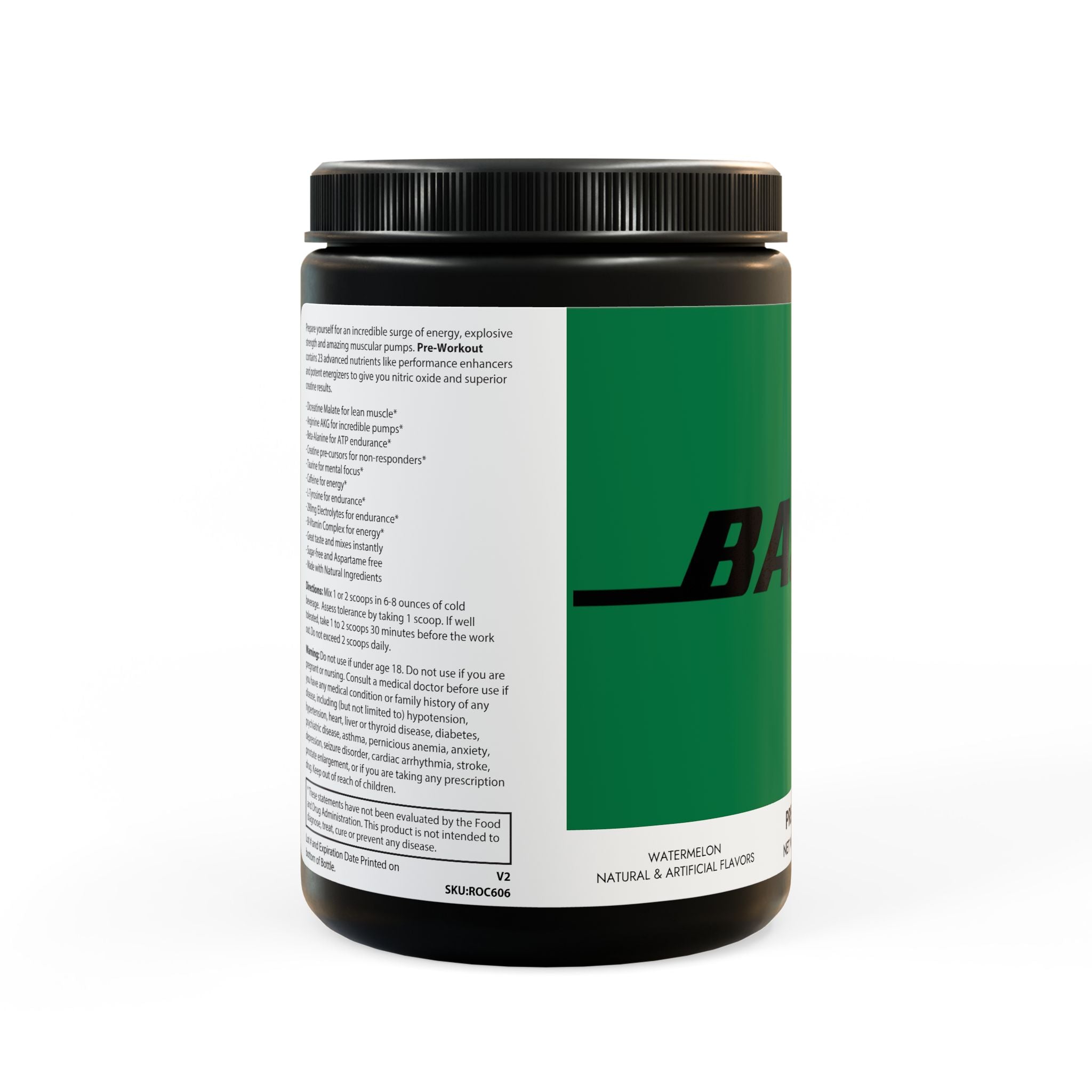 Based Pre-Workout Supplement, Watermelon (300g, 10.58oz)